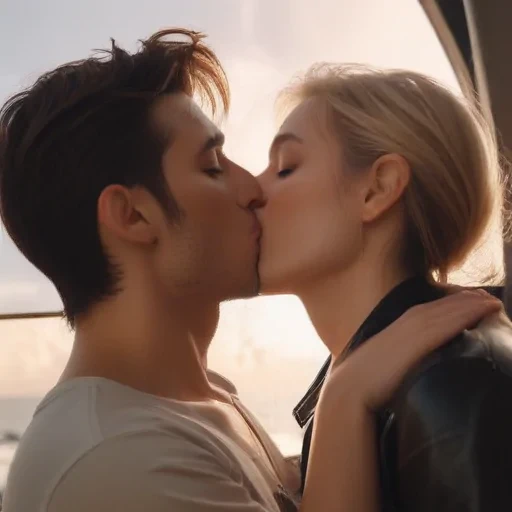 couple kissing aesthetic
