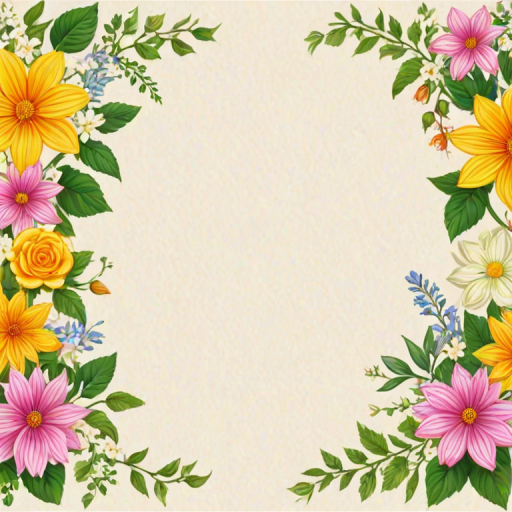 flowery border clipart