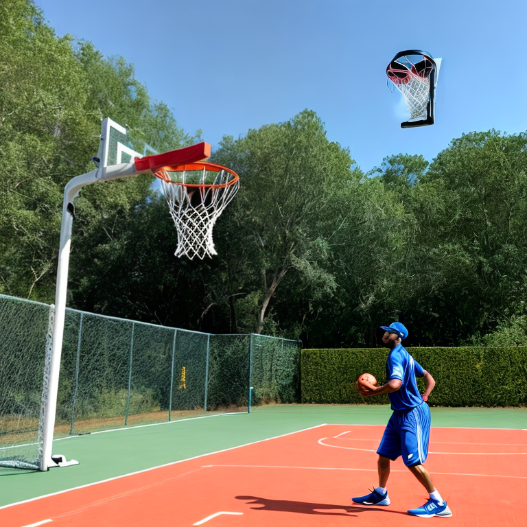 4 foot person dunking a basketball
