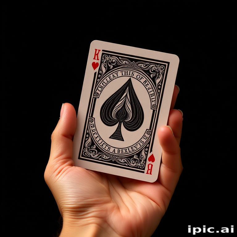holding card