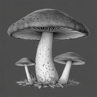 mushroom clip art black and white