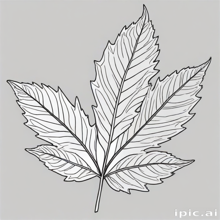 clipart leaf black and white