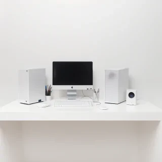 white computer background