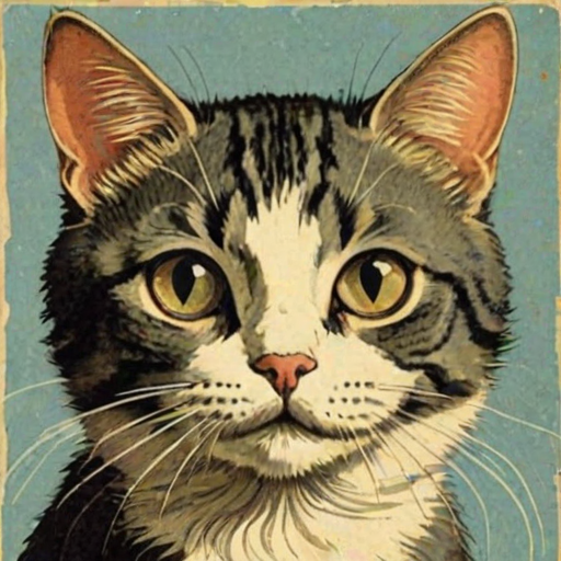 vintage cat illustration