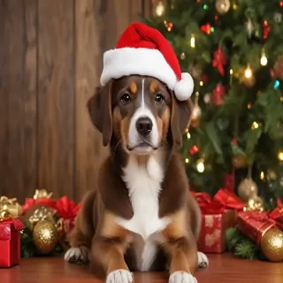 christmas dog background