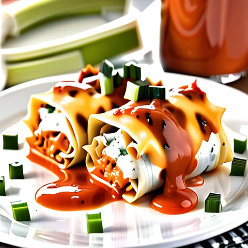 buffalo chicken lasagna roll ups