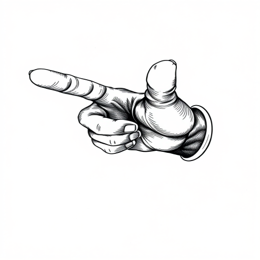 A highly detailed illustration of a vintage-style hand pointing, with intricate line work and shading, captured using a Canon EOS R5 at f/8, ISO 100, 50mm lens, natural lighting in a studio setting.