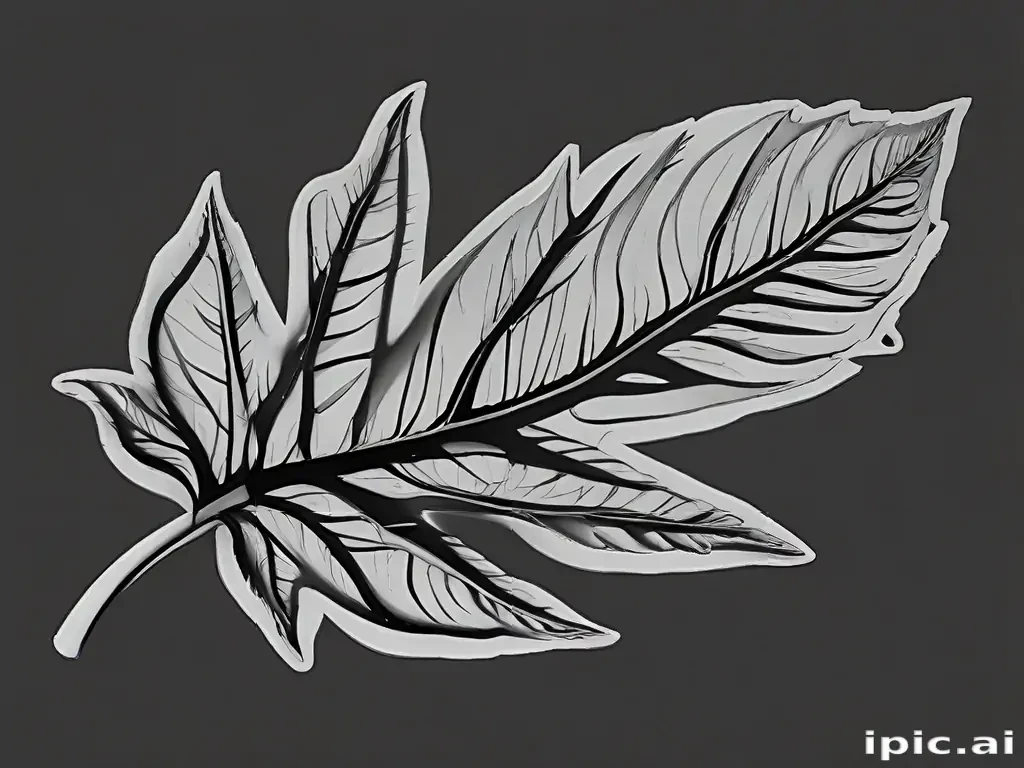 leaf clip art black and white