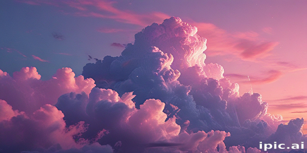 Majestic Pink and Purple Clouds Illuminated by a Stunning Sunset Sky