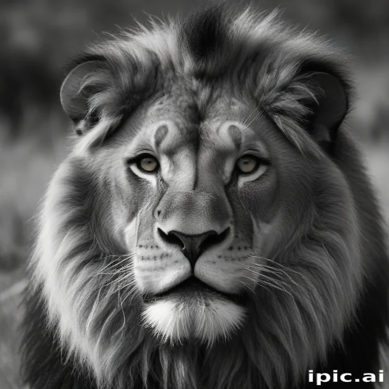 lion black and white pictures