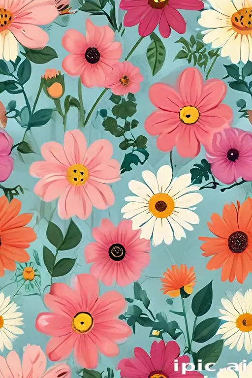 cartoon flowers transparent background