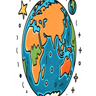cartoon drawing of the earth