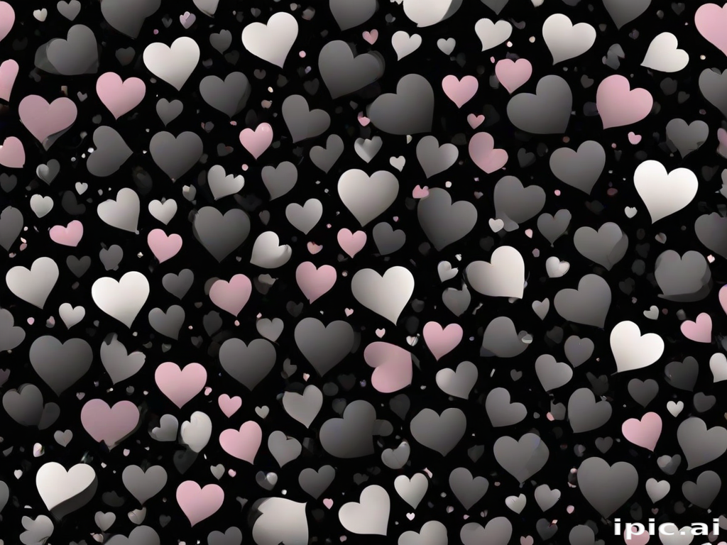 hearts background black