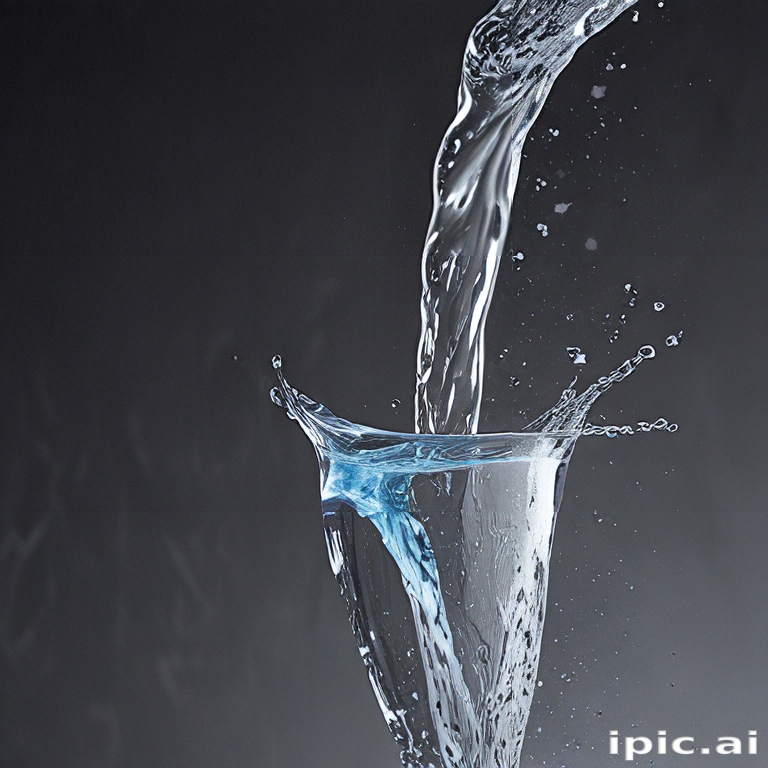 Captivating Splash of Water Creating Dynamic Patterns Against a Dark ...