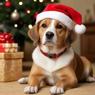 wallpaper christmas dog