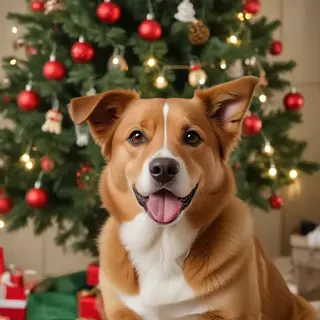 dog christmas background