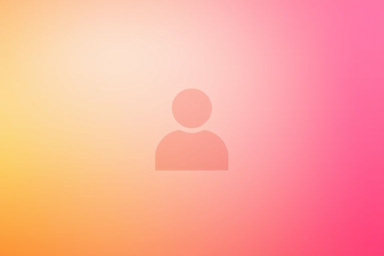 Create a minimalist icon representing a person silhouette on a gradient background transitioning from orange to pink, with soft lighting effects, captured using a DSLR camera at f/2.8 aperture, ISO 100, 50mm lens, and a shallow depth of field for a professional look.