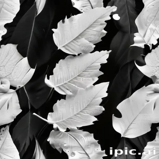 leaf white and black