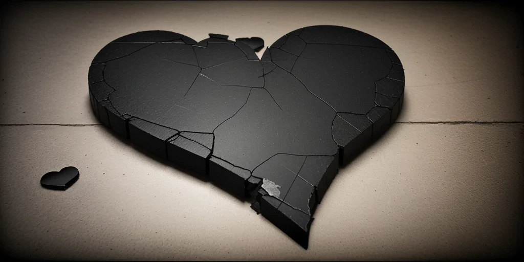 black broken heart