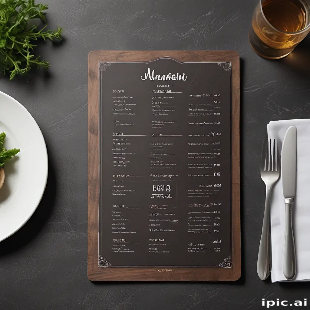 restaurant menu mockup