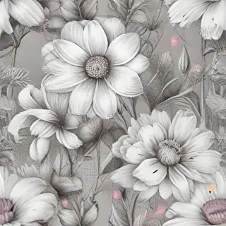 pencil drawn flowers