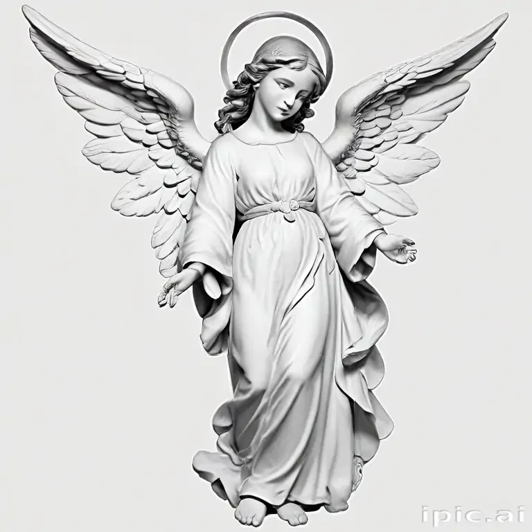 angel clip art black and white