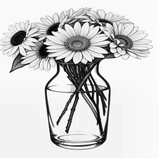 aesthetic flowers drawing