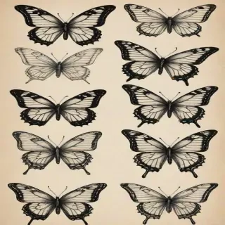 butterflies sketches