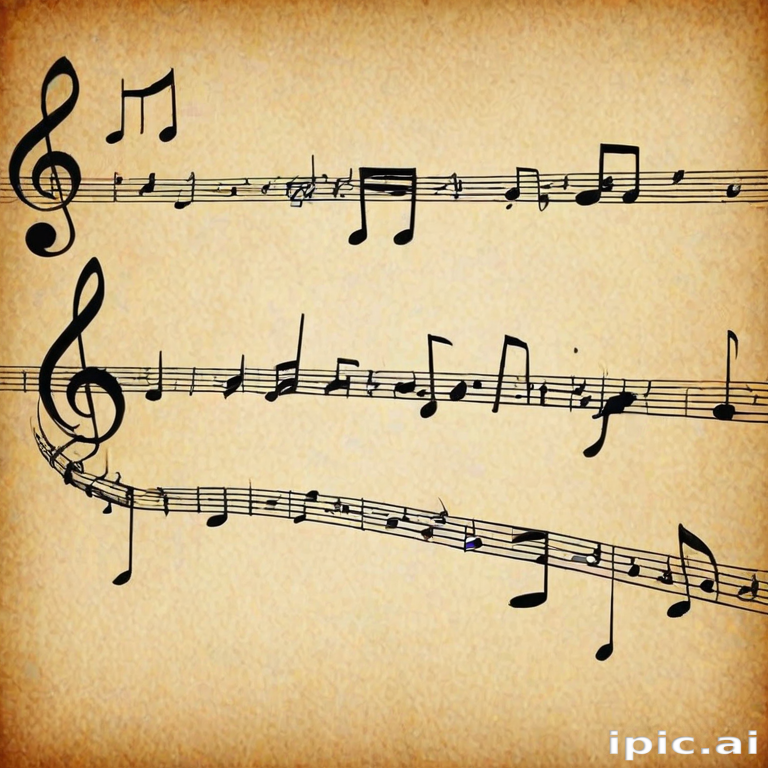 Melodic Journey Through Time: A Beautiful Composition of Musical Notes