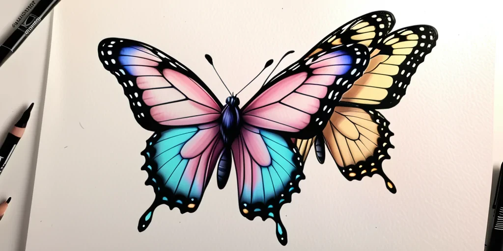 aesthetic butterfly drawing