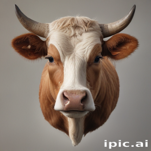 Portrait of a Majestic Cow with Distinctive Features Against a Neutral ...