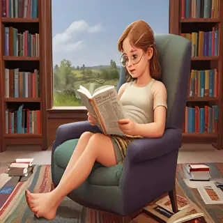 cartoon of reading