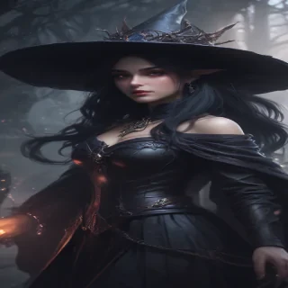 beautiful dark witch fantasy art