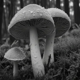 mushroom black and white