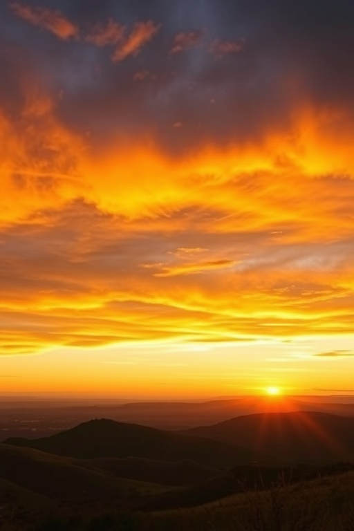 Capture a majestic landscape at sunrise with vibrant colors, using a DSLR camera with a 24mm lens, aperture f/8, ISO 100, shutter speed 1/60 sec, HDR style, in a wide-angle view to enhance depth and detail.