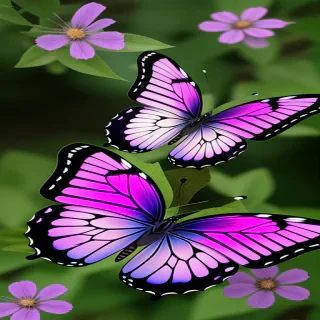transparent purple butterfly