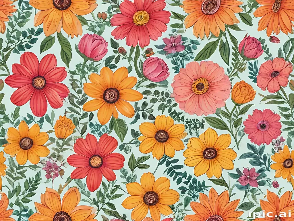 flower drawings color
