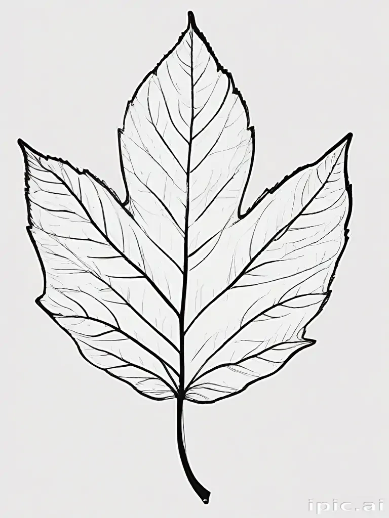 clipart of leaf black and white