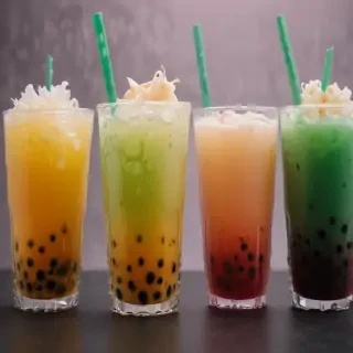 aesthetic boba tea background