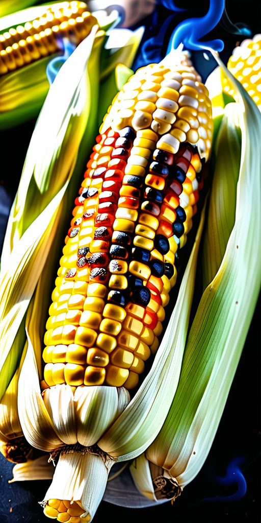 smoking corn on the cob in husk
