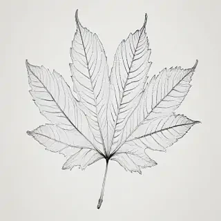 clipart leaf black and white