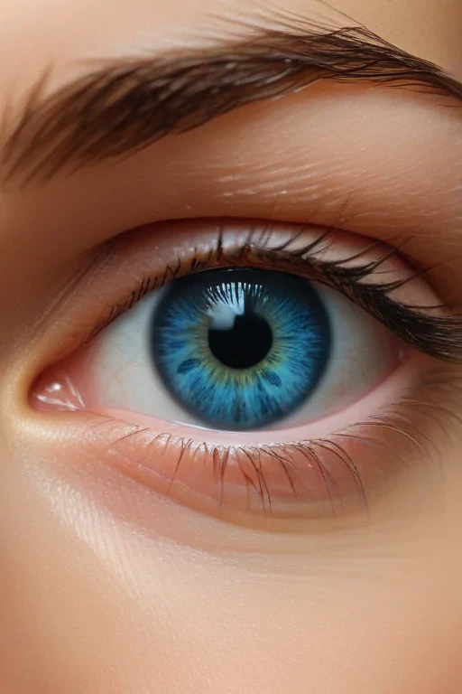 Close-Up of a Striking Blue Eye with Intricate Details and Colors