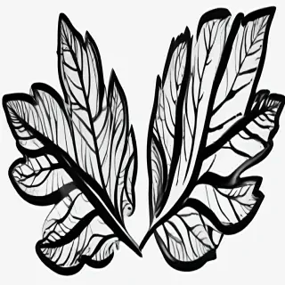 leaf clip art black and white