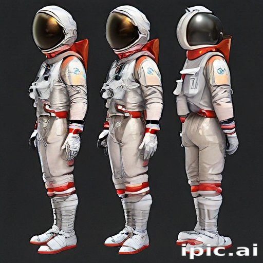 Futuristic Space Explorer in Detailed Astronaut Suit from Multiple Angles