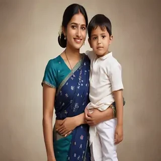 mom and son indian
