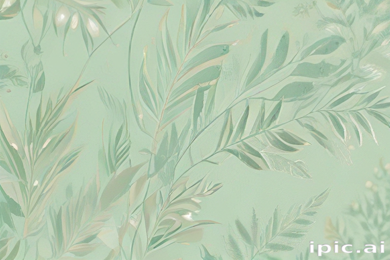 Soft Green Background Featuring Delicate Leaf Patterns and Subtle ...