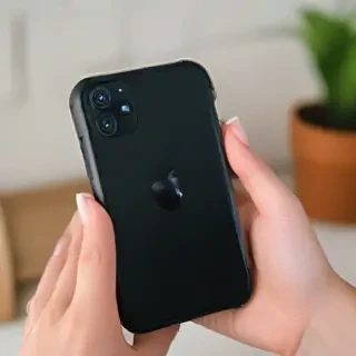 holding phone