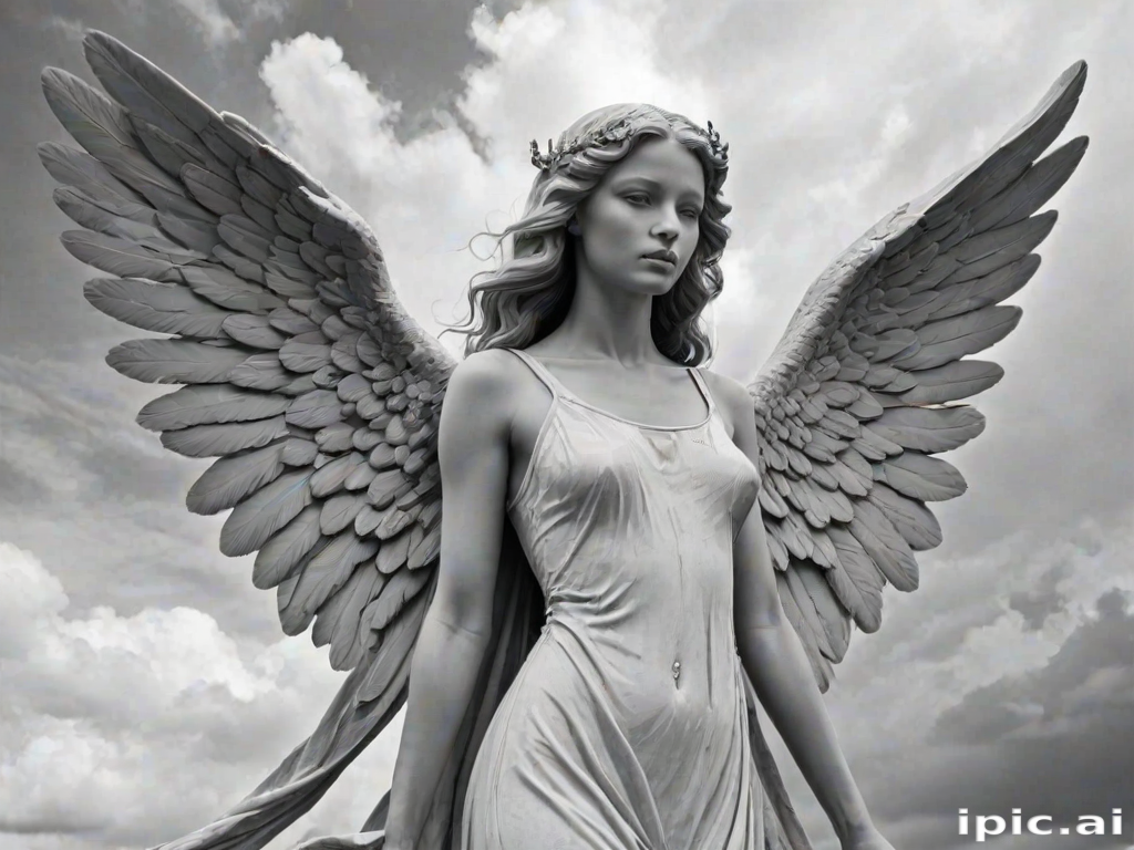 black and white angel