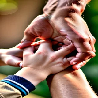 holding hands