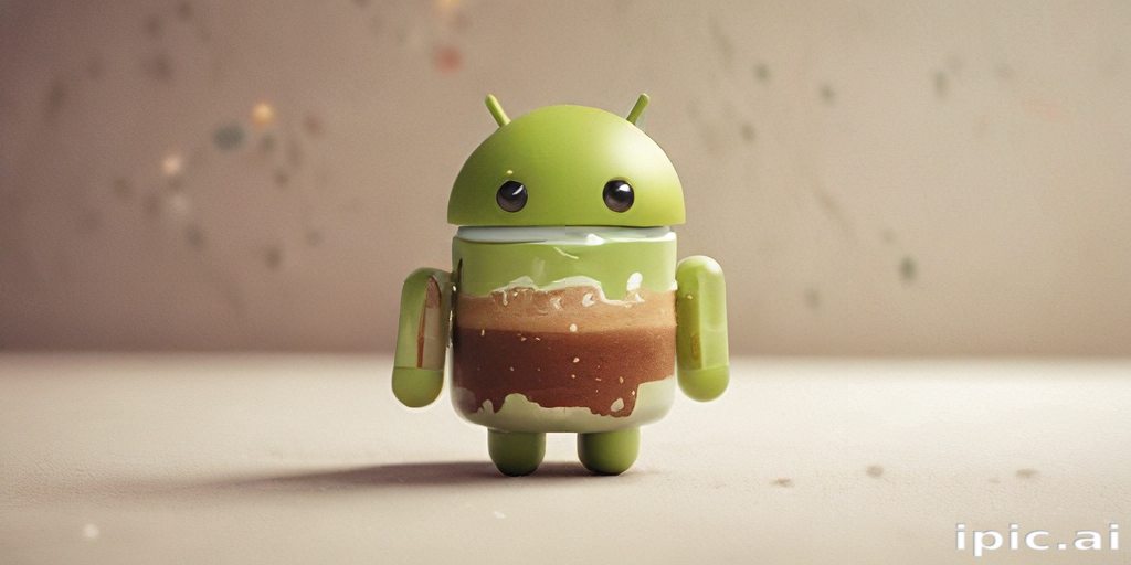 Adorable Green Android Character with a Whimsical Ice Cream Design